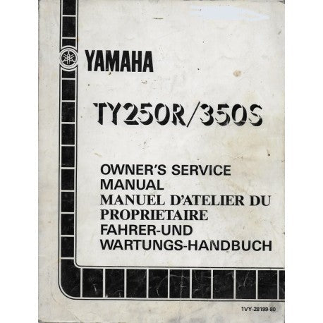 YAMAHA TY250R TY350S 1986 Owner's Service Manual 1VY-28199-80 #B132