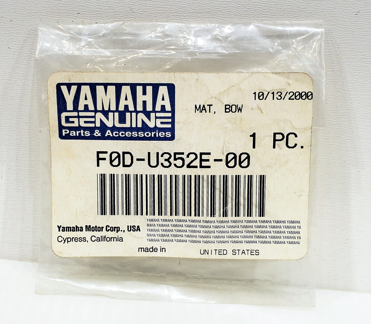 YAMAHA Factory Outboard Motor Mushroom Plug F0D-U352E-00 / F0D-U352E-10