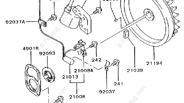 KAWASAKI FA130D Contact Breaker & Condenser 21008-2105