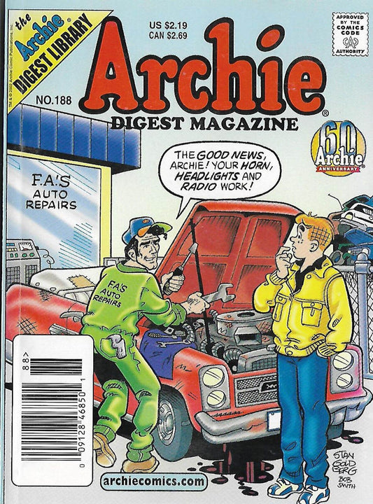 ARCHIE COMICS DIGEST MAGAZINE 128 PAGES  # 188  MAY 2002