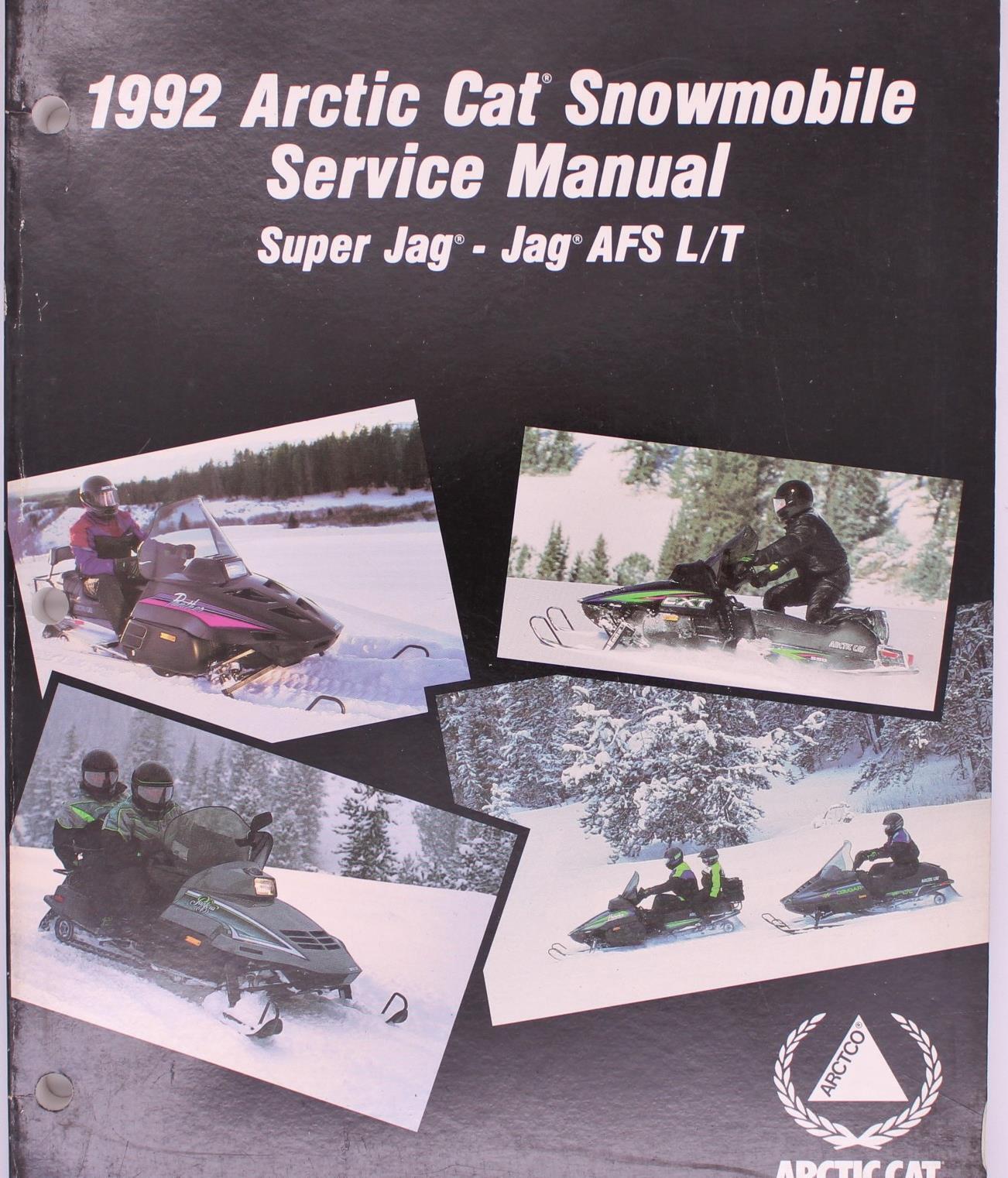 ARCTIC CAT 1992 SNOWMOBILE Super Jag & Jag AFS L/T Service Manual 2254-731 #B77