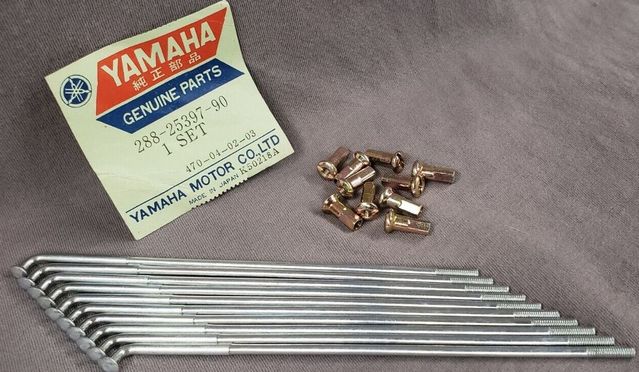 YAMAHA JT1 JT2 Factory Rear Wheel Outer Spokes with Niples (10 Pk) 288-25397-90