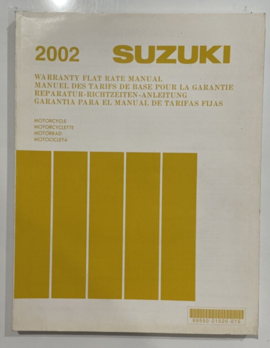 SUZUKI All models 1990-2002 Warranty Flat Rate Manual 99550-01020-015 #B119