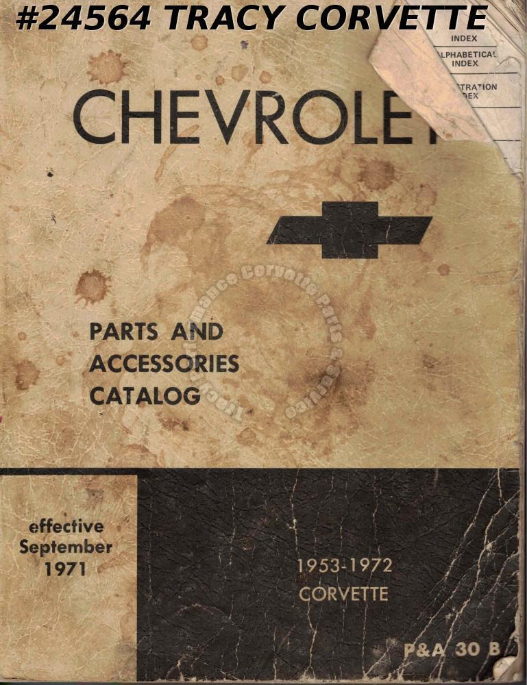 1953-1971 CORVETTE CHEVROLET Factory Parts Catalogue #B24