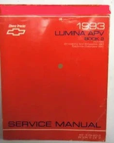 1993 CHEVROLET LUMINA Service Manual Book 2 ST 378-93-2 #B22