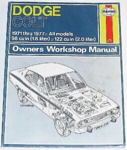 1971-1977 DODGE COLT All Models Haynes Owners Workshop Manual 236 (US) #B37