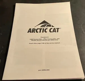ARCTIC CAT 1999 SNOWMOBILE Pantera 800 / Triple Touring 600 / ZRT Supplement Service Manual 2256-204 #B83