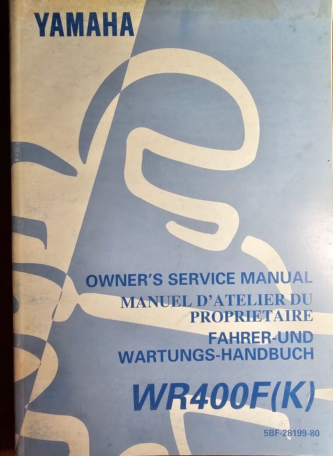YAMAHA WR400F (K) 1998 Owner's Service Manual  5BF-28199-80  #B157