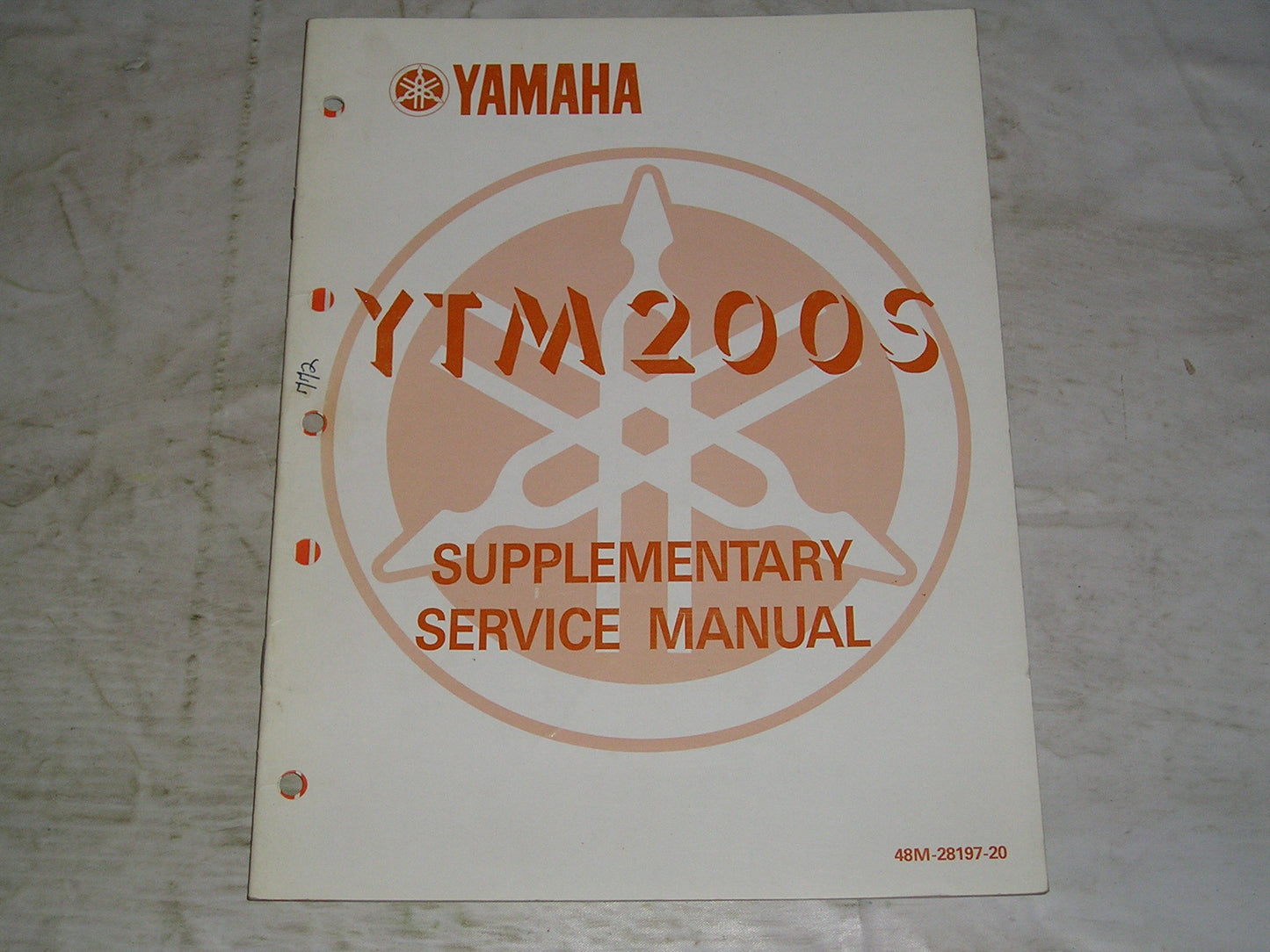 YAMAHA YTM200S YTM200 S 1986 Service Supplement Manual 48M-28197-20 #772