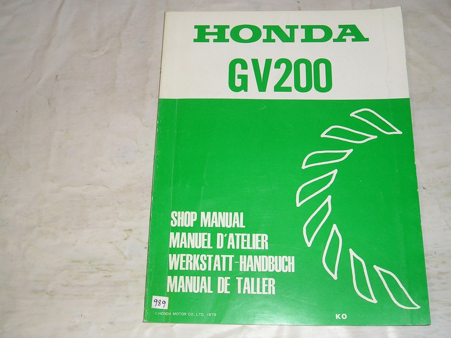 HONDA GV200 K0 1980 General Purpose Engine Service Manual 6689400 #989