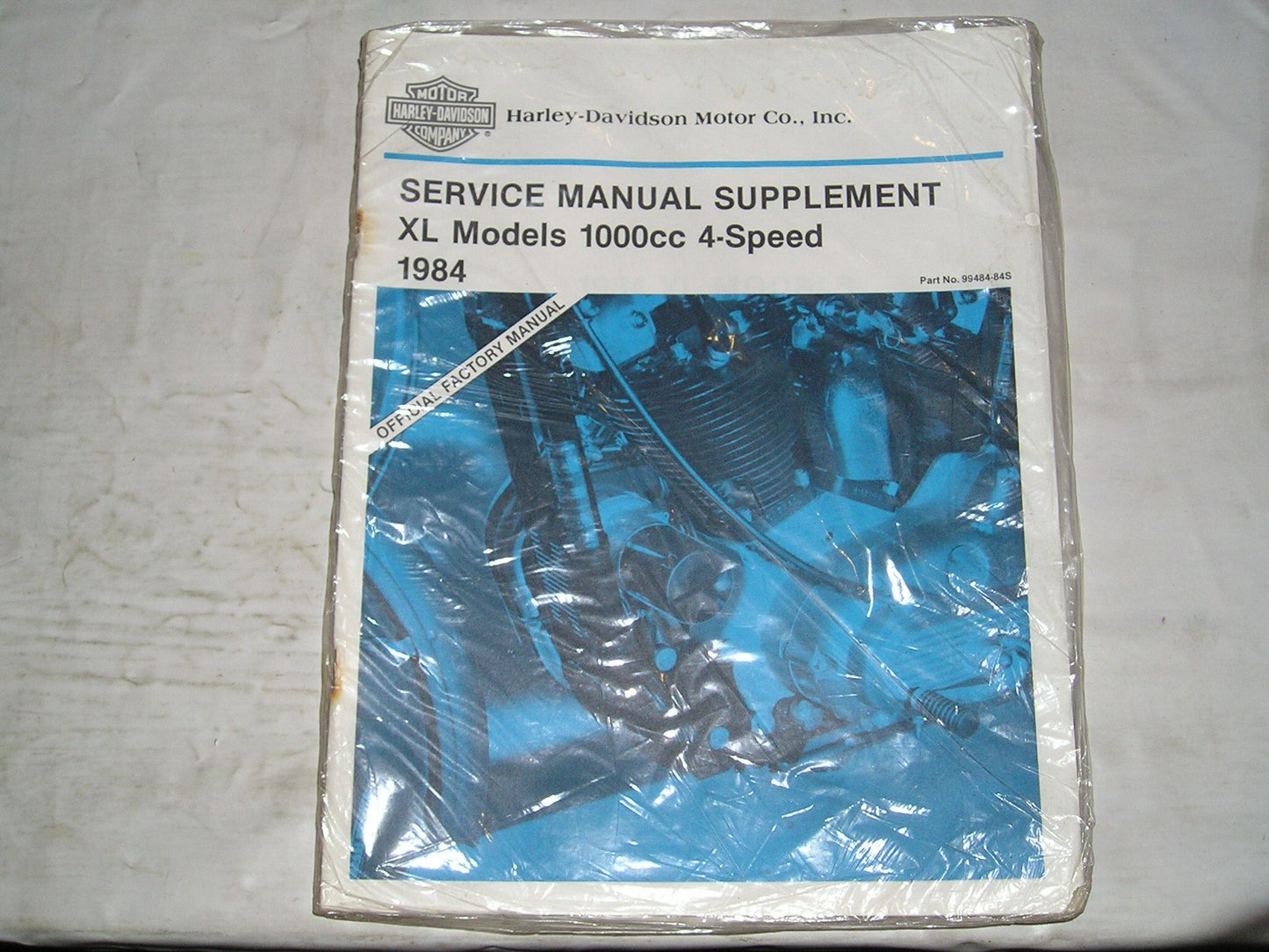 HARLEY-DAVIDSON 1984 XL Models 1000 cc 4-Speed Service Manual Supplement 99484-84S #HD18