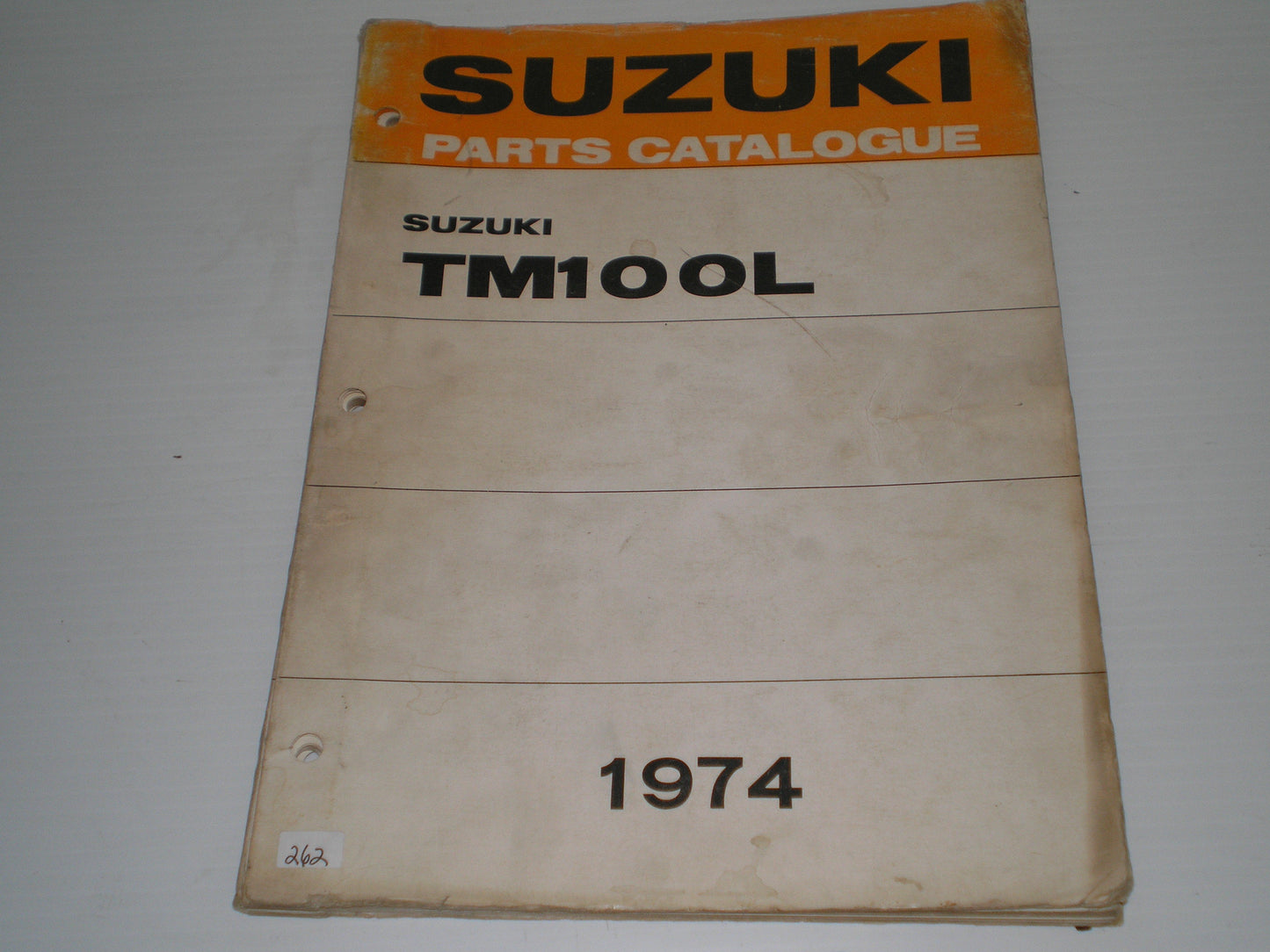 SUZUKI TM100 L 1974 Factory Parts Catalogue #262