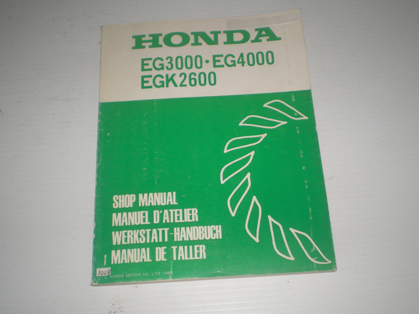 HONDA EG3000 EG4000 EGK2600 1983 Generators Service Manual 6689910 #1004
