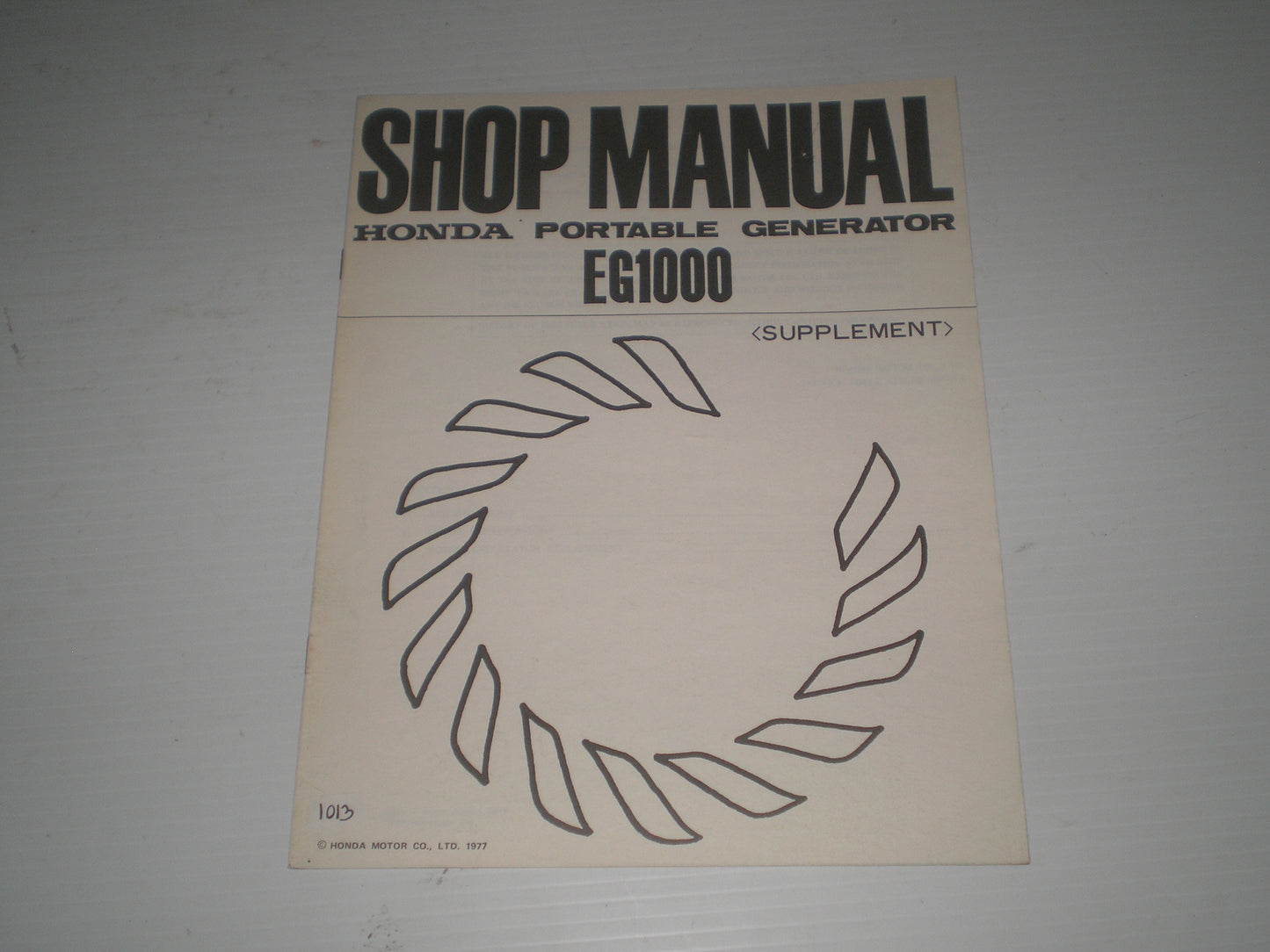 HONDA EG1000 1978 Generator Service Manual Supplement 6287501Z #1013.1