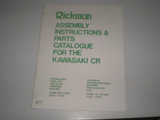 RICKMAN CR chassis Kawasaki Z1 900cc Assembly Instructions & Parts Catalogue R145 82 174 #1057