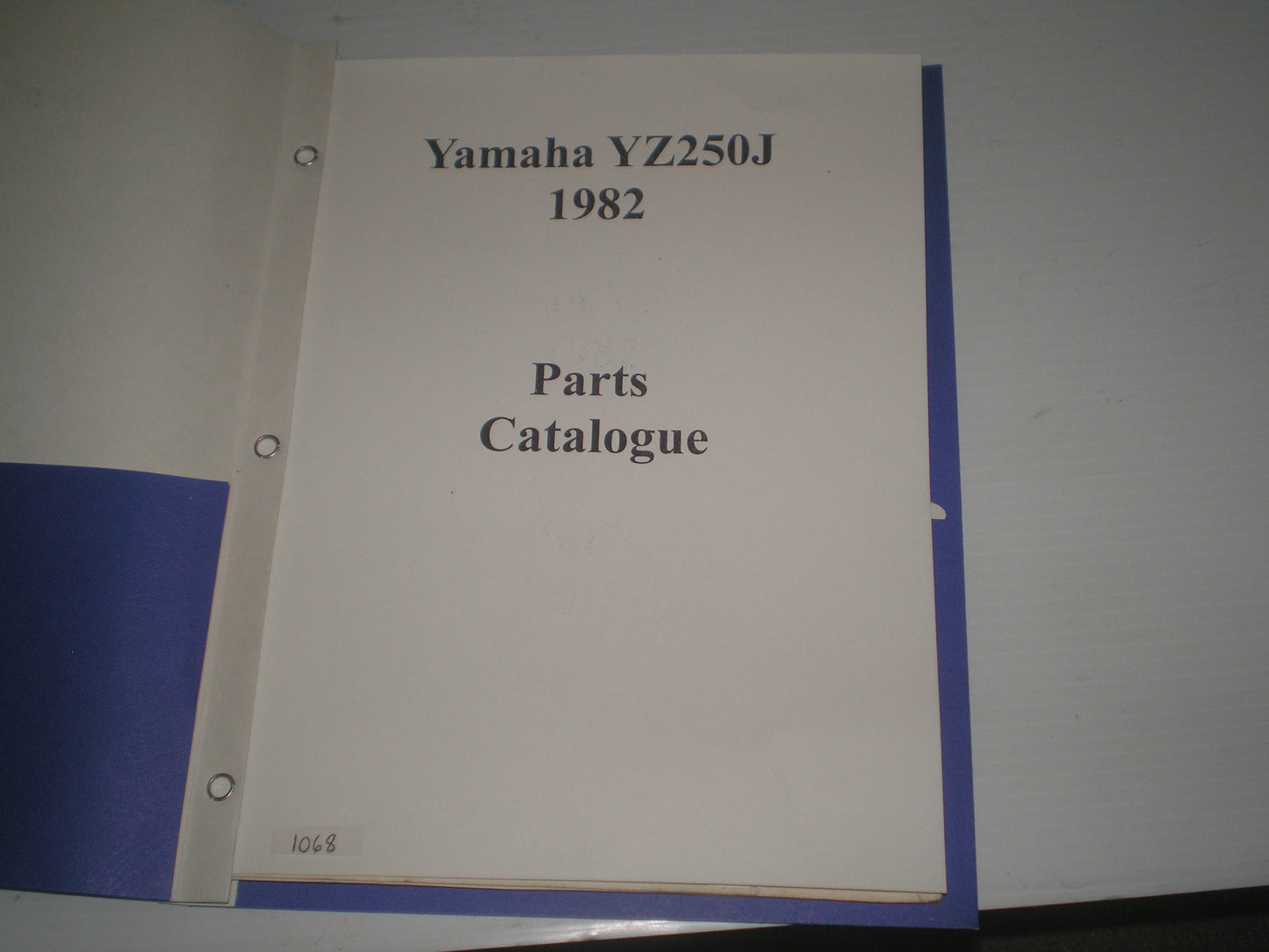 YAMAHA YZ250J YZ250 J 1982 Factory Parts Catalogue #1068