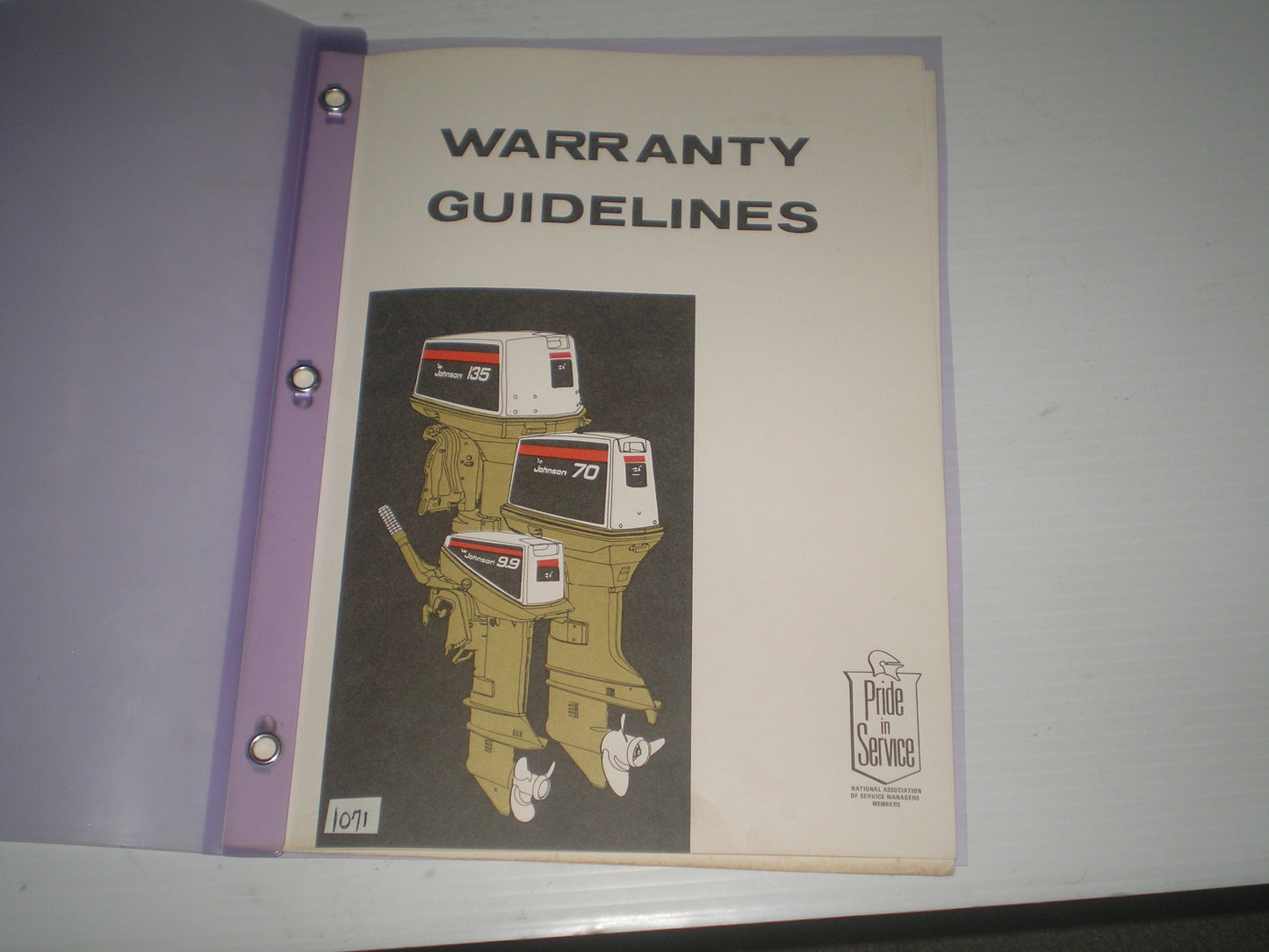 JOHNSON Outboards Motor Warranty Guidelines #1071
