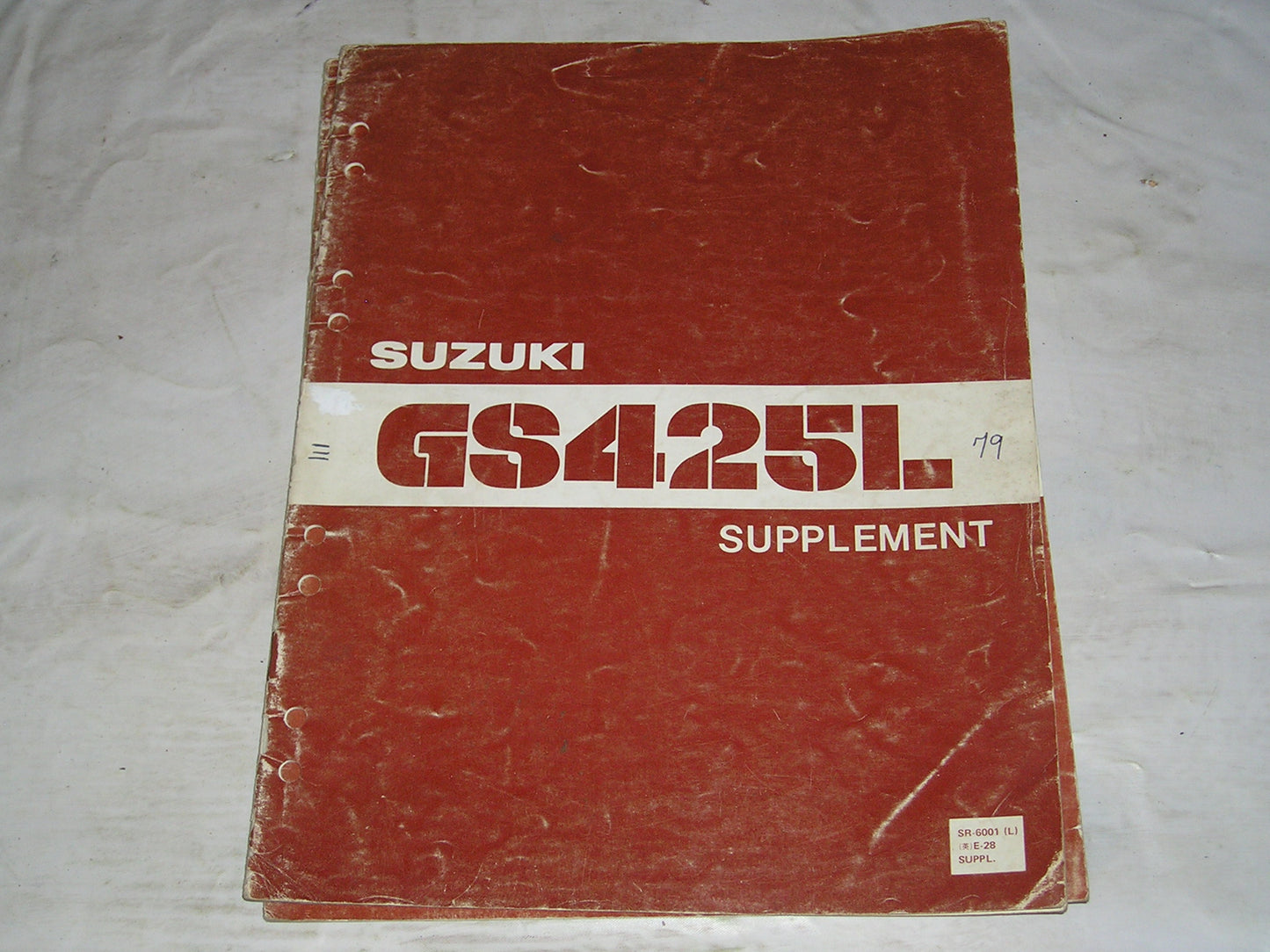 SUZUKI GS425L 1979  Service Manual Supplement  SR-6001 (L) E-03  #110