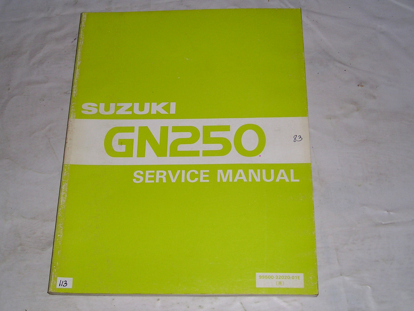 SUZUKI GN250 1983 Service Manual 99500-32020-01E #113