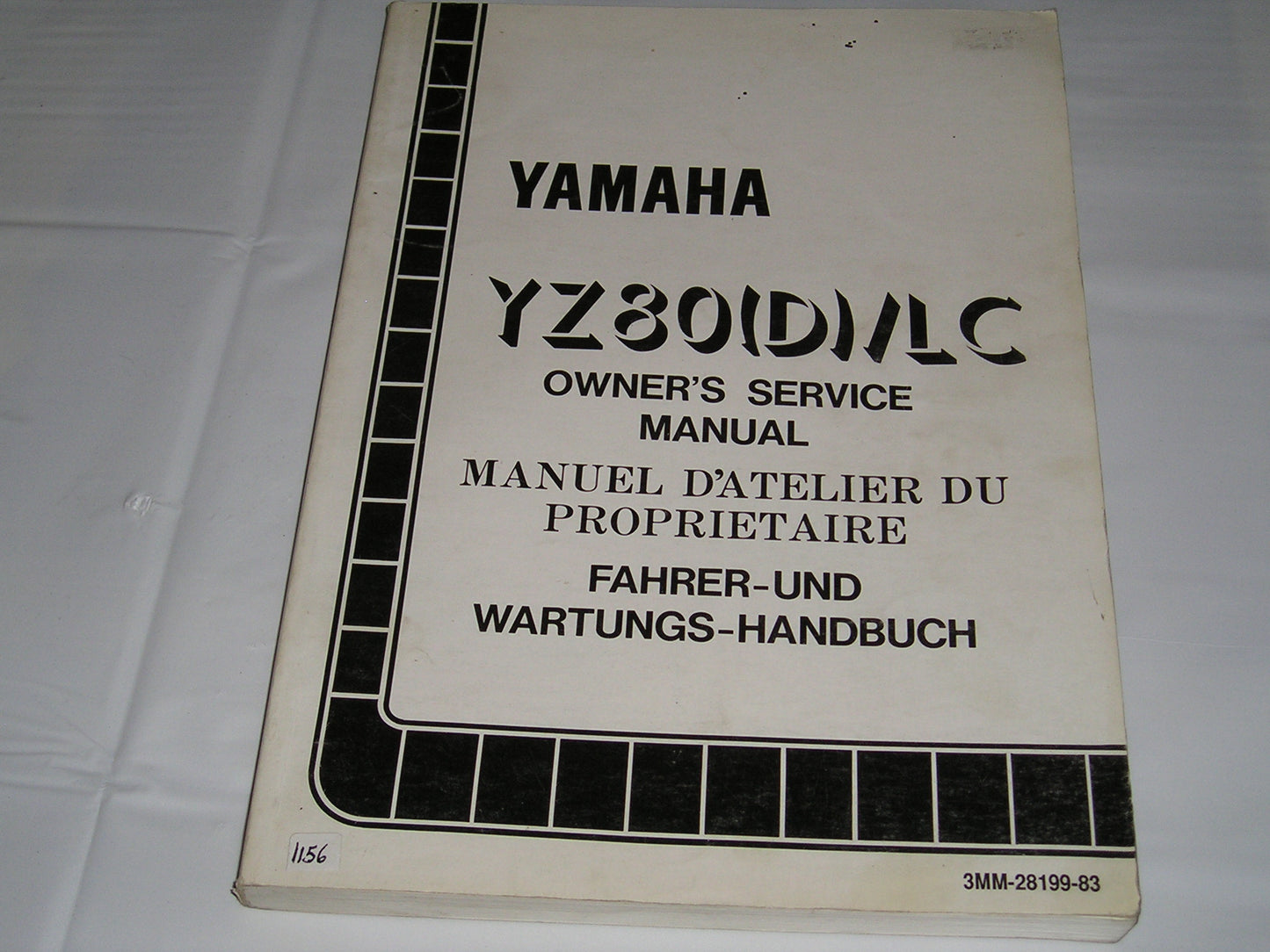 YAMAHA YZ80 D / LC 1992 Owner's Service Manual 3MM-28199-83 #1156