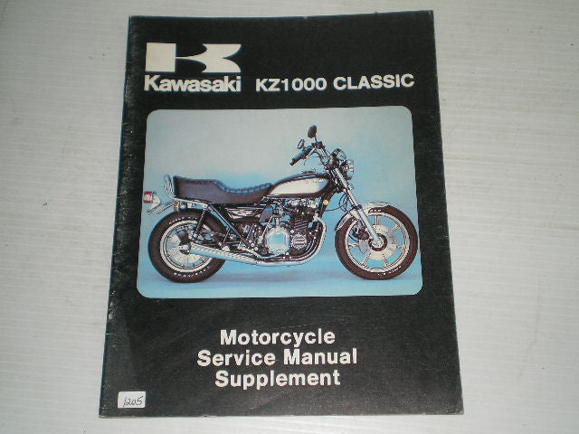 KAWASAKI KZ1000 Classic G1 Service Manual Supplement 99963-0035-01 #1205