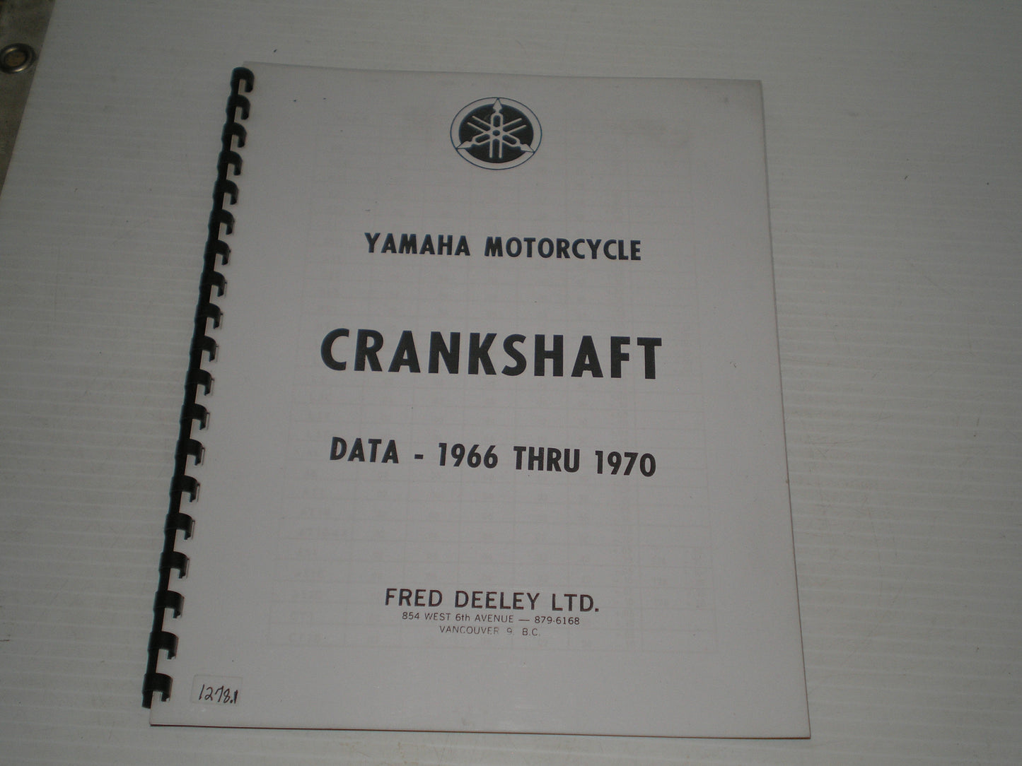 YAMAHA A5 A6 AS1 AS2 AT1 CT1 CS1 CS3 DS1 DS2 DS3 DS5 DS6 DT1 G1 GS1 G5 G6 HS1 HT1 L1 L2 L5 M1 M2 MJ R1 R2 R3 R5 RT U5 XS YJ1 YG2 Crankshaft Data #1280