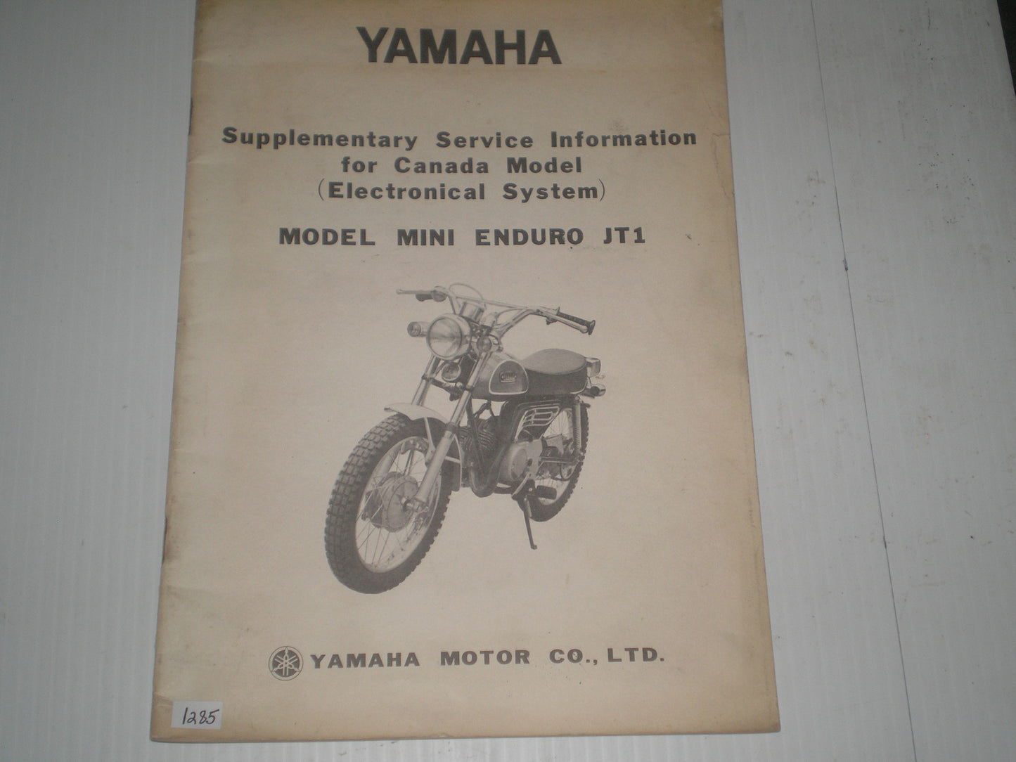 YAMAHA JT1  1971  Electronical System  Service Manual Supplement  #1285