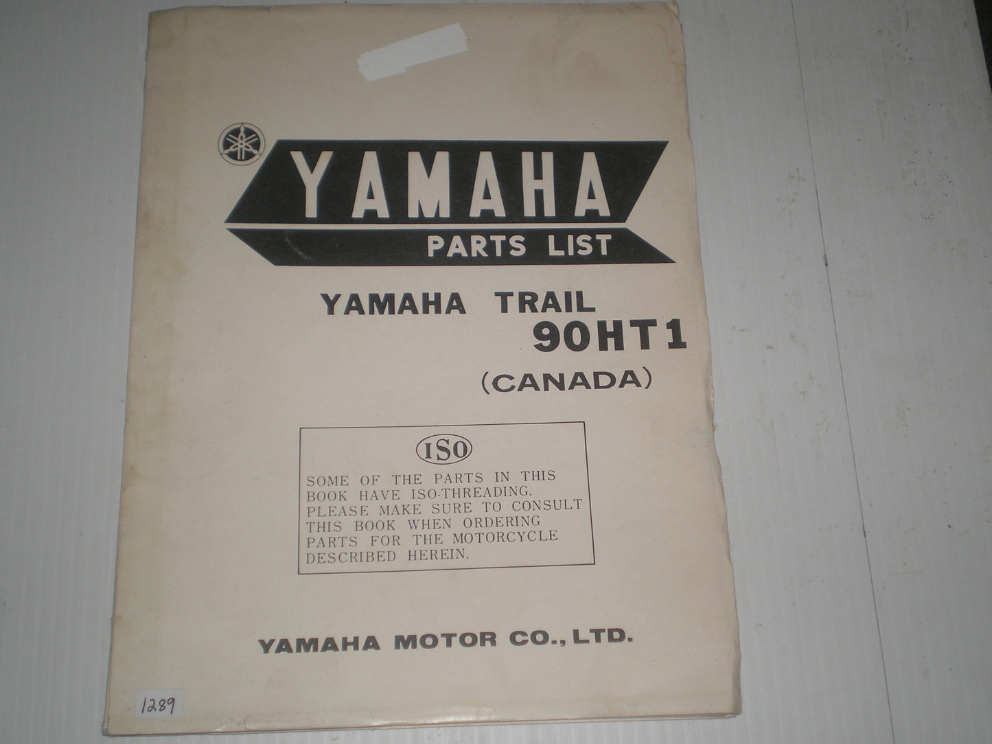 YAMAHA 90 HT1 J Trail 1971 Parts List / Catalogue #1289