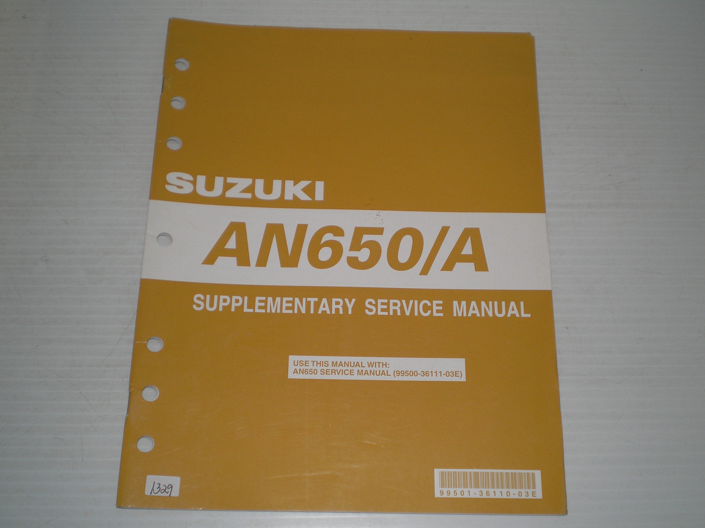 SUZUKI AN650 AK5 2005 Service Manual Supplement 99501-36110-03E #1329