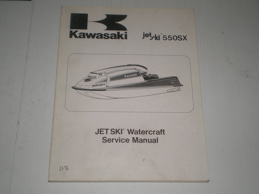 KAWASAKI JS550 B1 Jet Ski 550 SX 1990 Service Manual 99924-1120-01 #1376