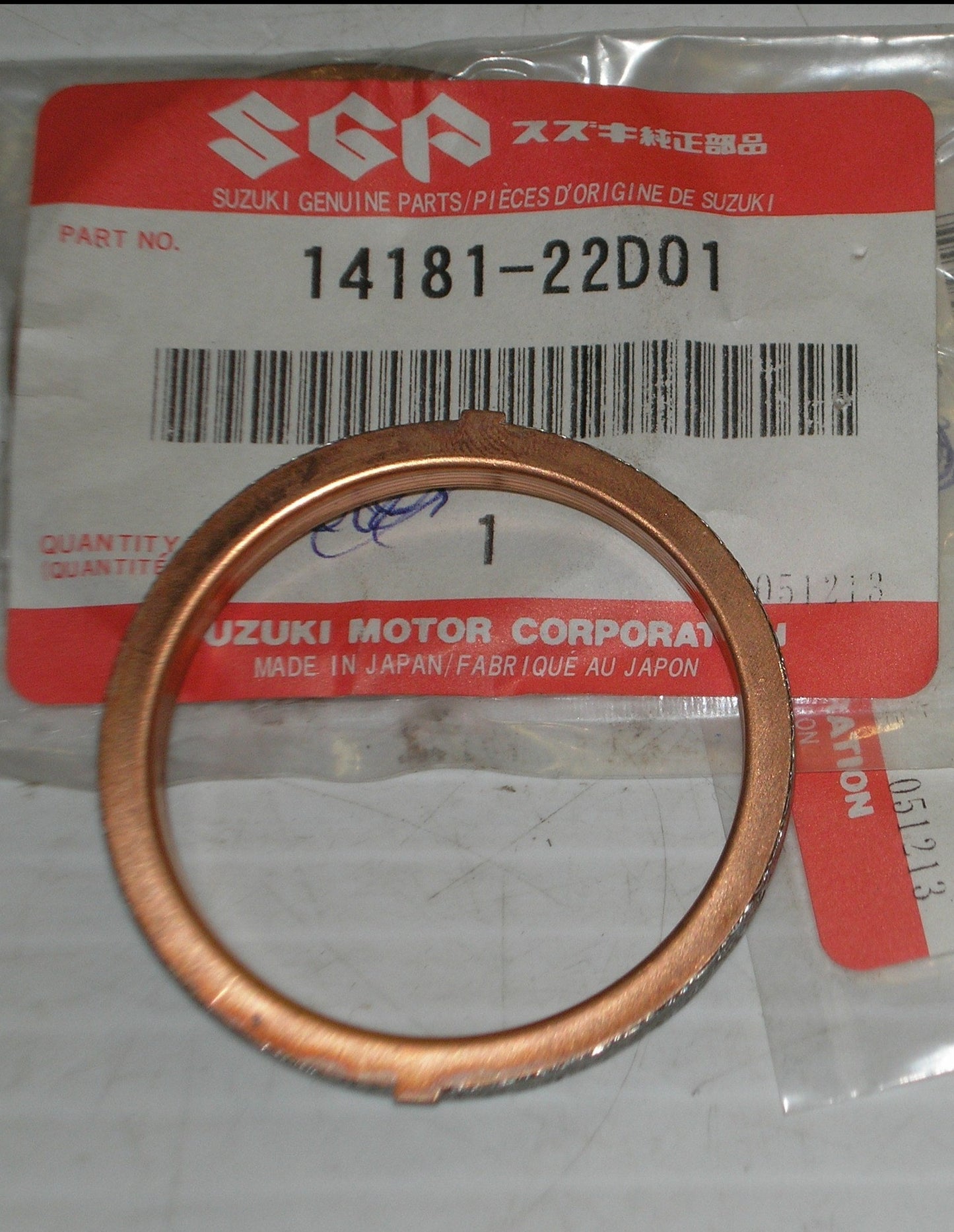 SUZUKI AN650 DL650 DR650 GSX1300 GSXR1000 SV650 TU250 EXHAUST GASKET 14181-22D01