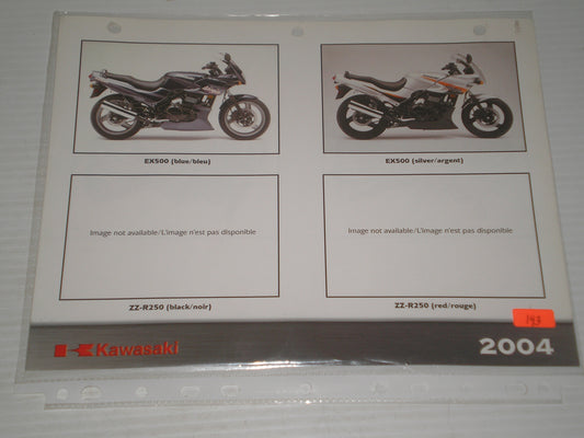 KAWASAKI 2004Y ZX-10R ZX-12RH SALES BROCHURE 144
