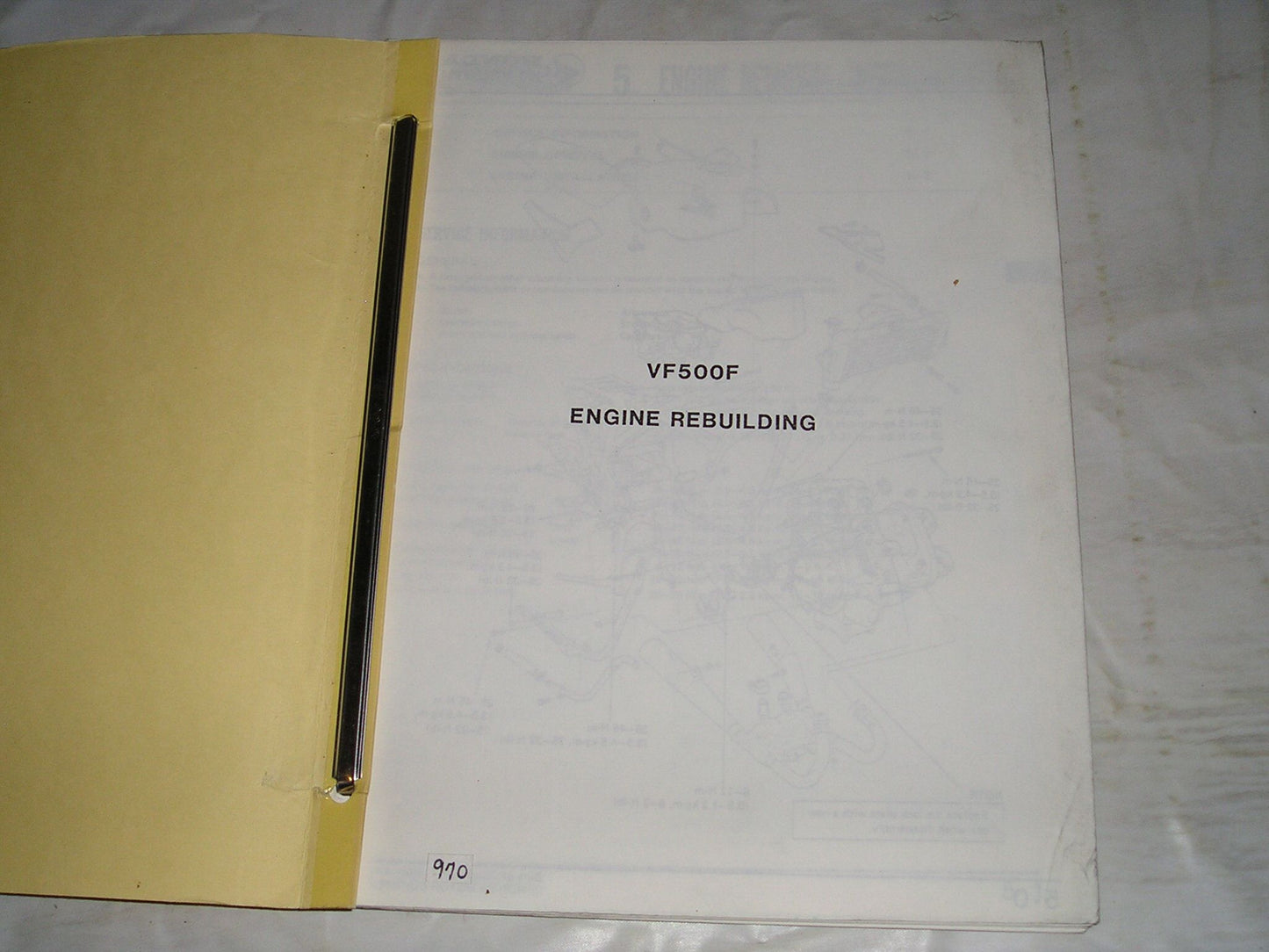 HONDA VF500F VF500 F Interceptor 1984 Engine Rebuild Service Manual #970