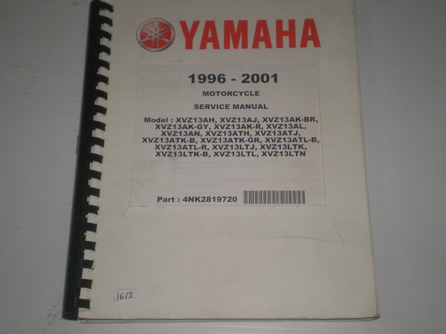 YAMAHA XVZ Series 1996-2001 Service Manual 4NK-28197-20 #1612
