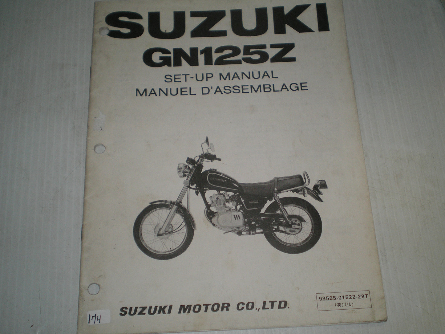 SUZUKI GN125 Z 1982 Set-up Manual 99505-01522-28T #174