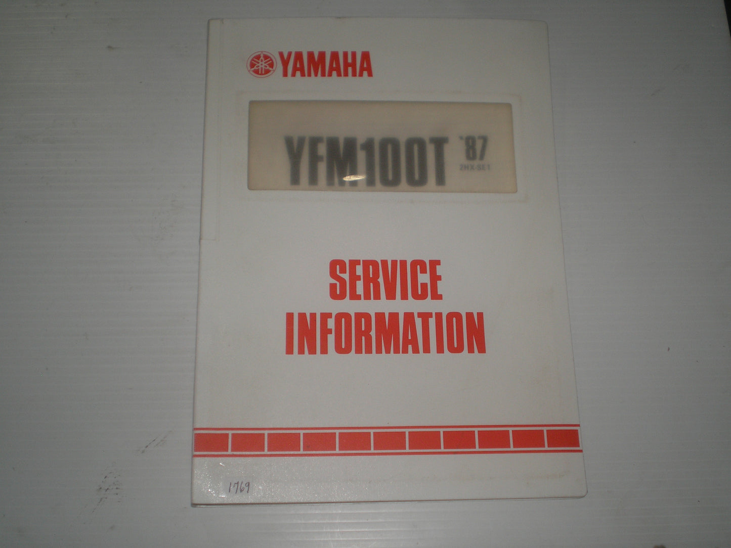 YAMAHA YFM100 T Champ ATV 1987  Dealer Service Information  2HX-SE1  #1769