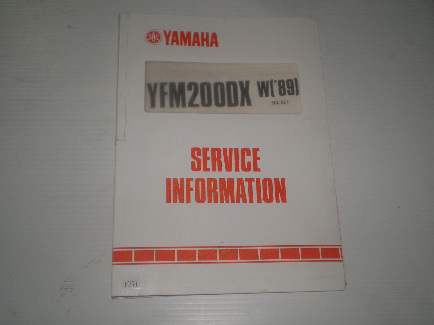 YAMAHA YFM200DX W Moto-4 Shaft Reverse ATV 1989  Dealer Service Information  3GC-SE1  #1771
