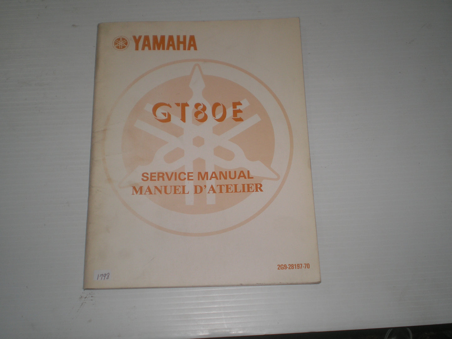 YAMAHA GT80 E  1978  Service Manual  2G9-28197-70  #1798
