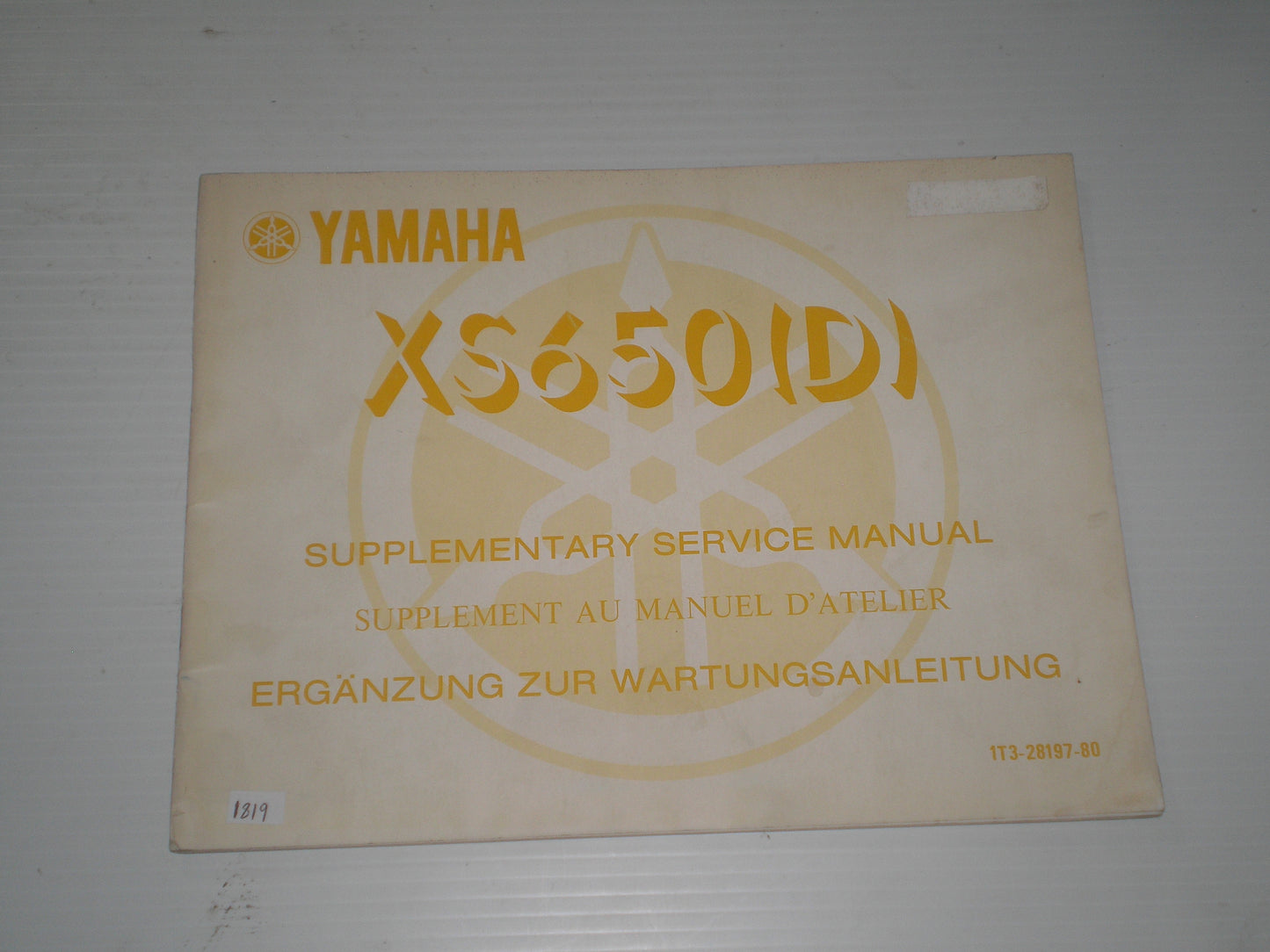 YAMAHA XS650 D 1977  Service Manual Supplement  1T3-28197-80  #1819