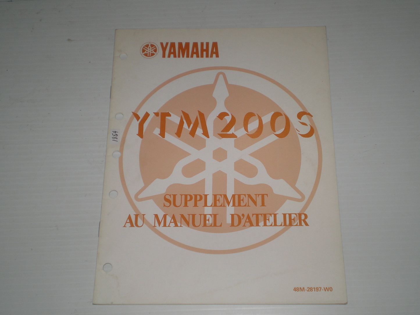 YAMAHA YTM200 S Tri-Moto ATV 1986 Supplément au manuel d'atelier 48M-28197-WO #1854