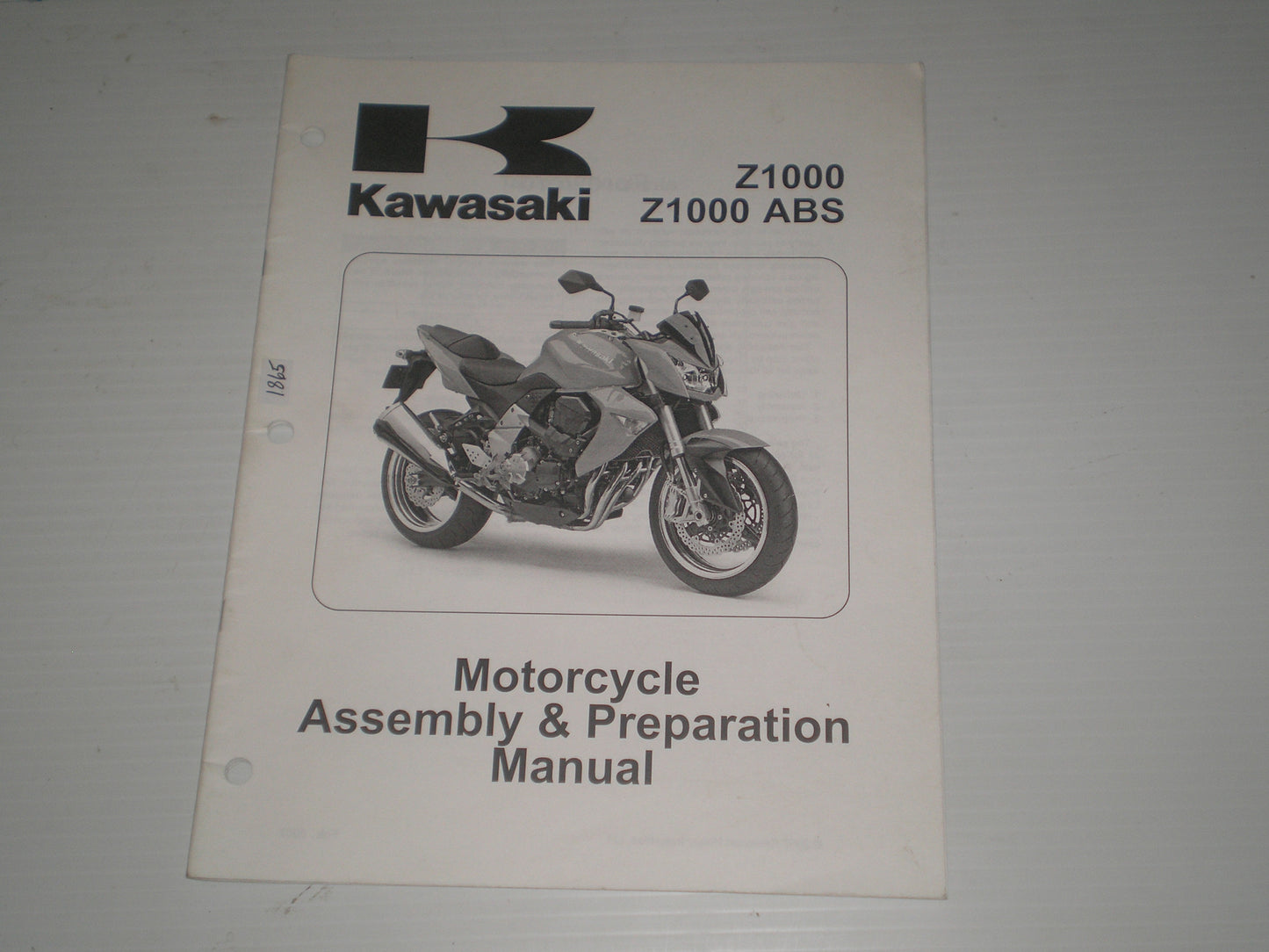 KAWASAKI Z1000 / Z1000 ABS / ZR1000 B7F/C7F 2007 Assembly & Preparation Manual 99931-1474-01 #1865