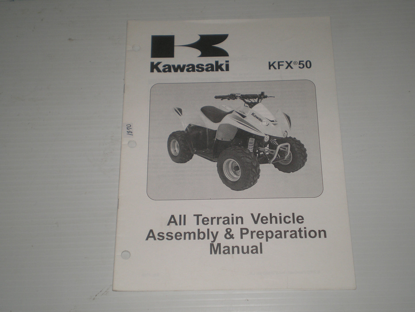 KAWASAKI KFX50 / KSF50 B7F 2007 Assembly & Preparation Manual 99931-1470-01 #1870