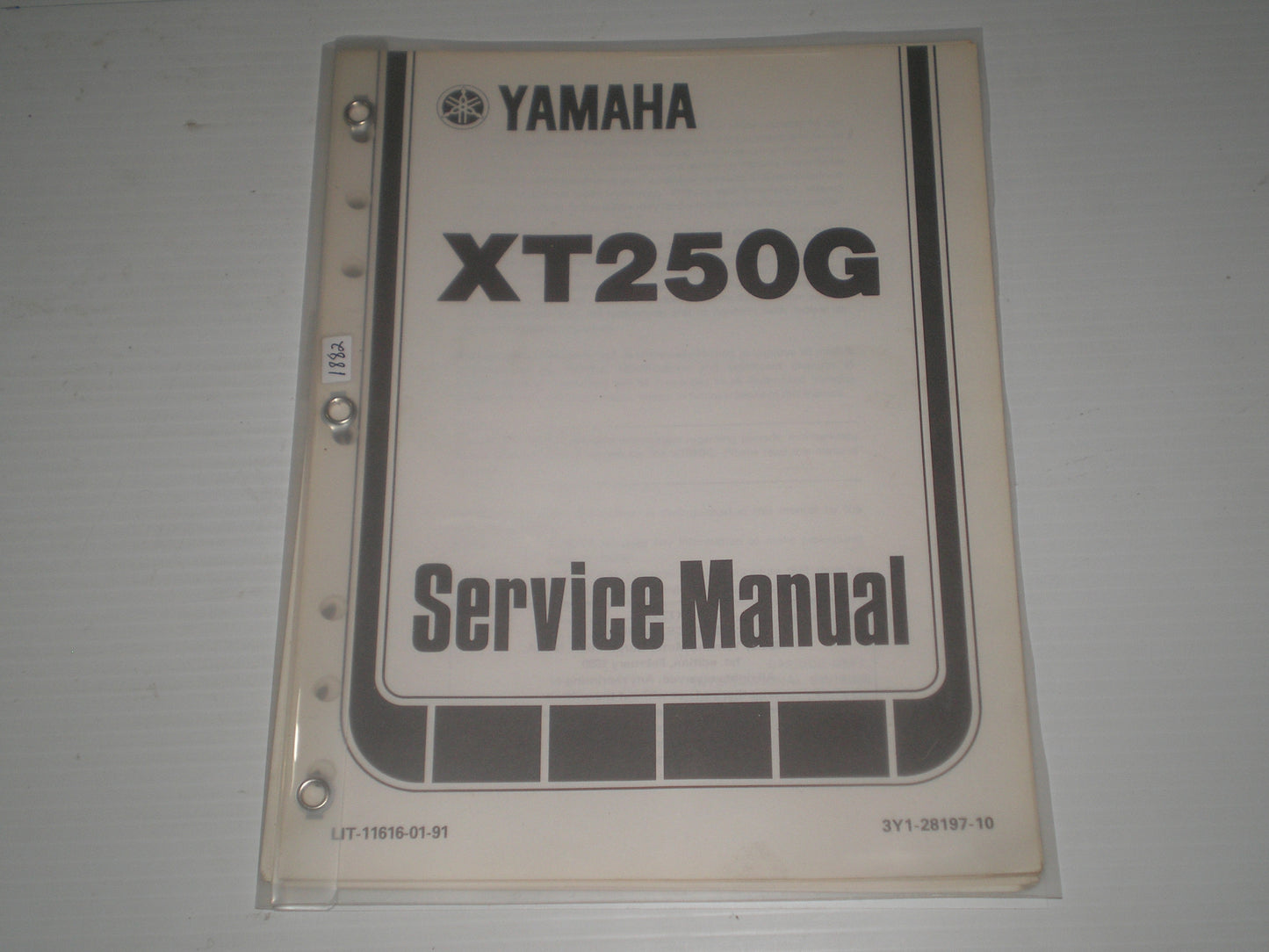 YAMAHA XT250 G 1980 Service Manual 3Y1-28197-10 LIT-11616-01-91 #1882