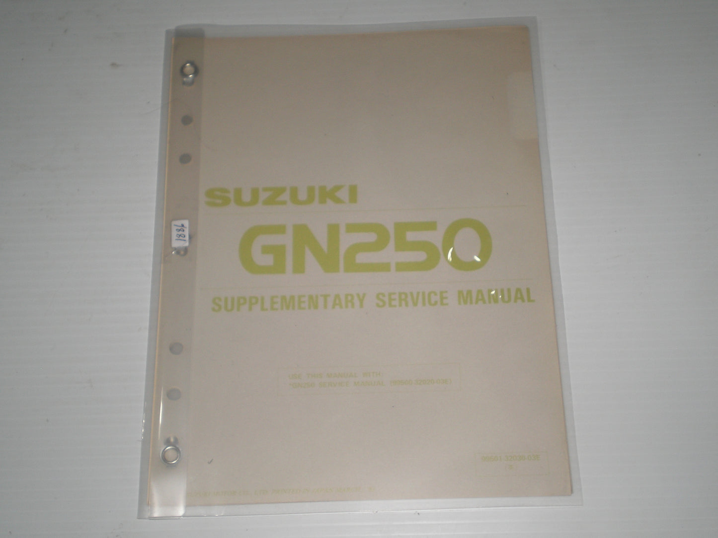 SUZUKI GN250 D 1984 Service Manual Supplement 99501-32030-03E #1886