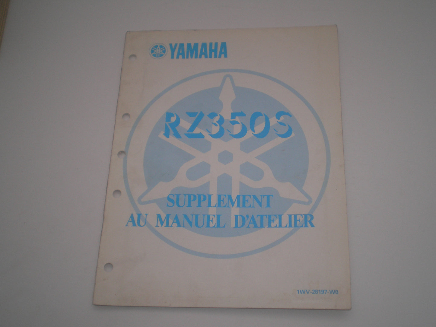 YAMAHA RZ350 S 1987  Supplément au manuel d'atelier  1WV-28197-WO  #1803