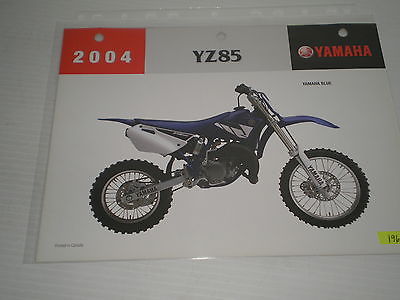 YAMAHA YZ85 2004 Dealer's Information Sheet #196