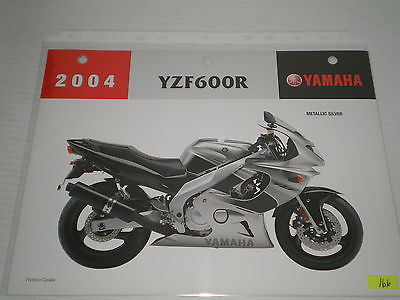 YAMAHA YZF600 Metallic Silver 2004 Dealer's Information Sheet #166