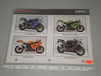 KAWASAKI ZX-10R ZX10R ZX-12R ZX12R 2004 Dealer's Information Sheet