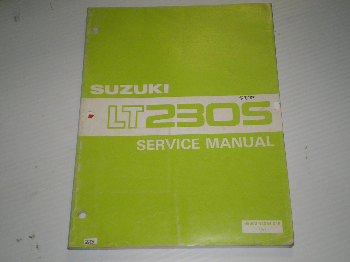 SUZUKI LT230S F Quad Sport ATV 1985-1989 Service Manual 99500-42034-01E #223