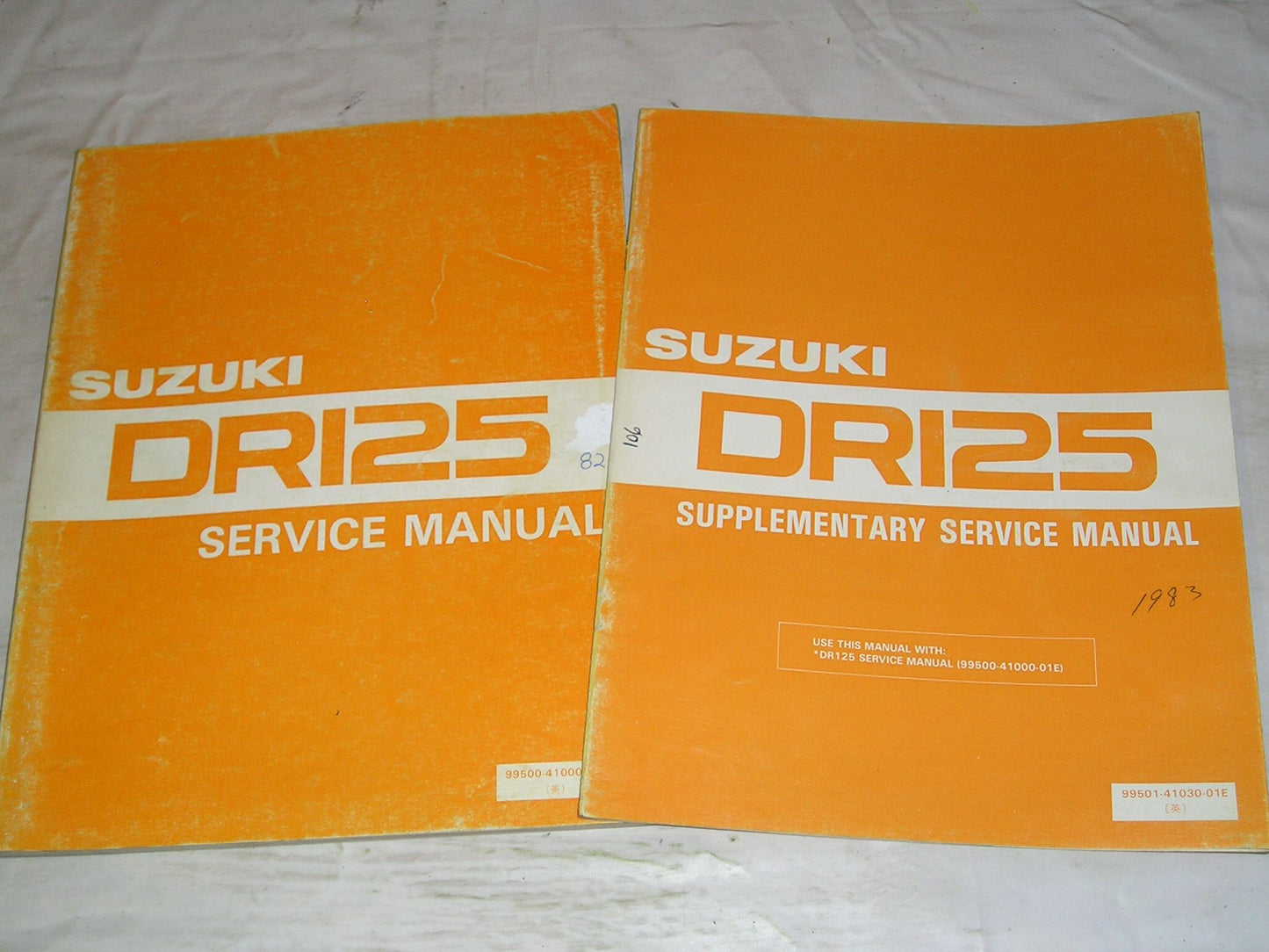 SUZUKI DR125 1982-1984 Service & Supplementary Manuals 99500-41000-01E 99501-41030-01E #106.1